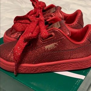 Toddler Puma shoes - red glitter